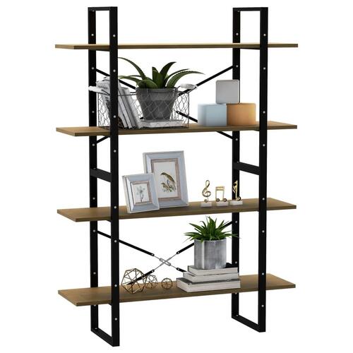 Bogreol 100x30x140 cm 4 hylder massivt fyrretræ