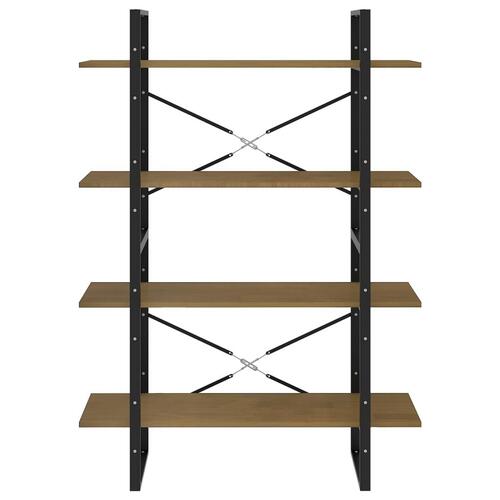 Bogreol 100x30x140 cm 4 hylder massivt fyrretræ