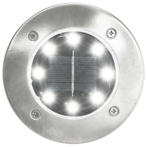 Soldrevne LED-nedgravningsspots 8 stk. hvidt lys
