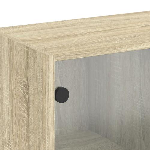 Skab med glaslåger 68x37x68,5 cm sonoma-eg