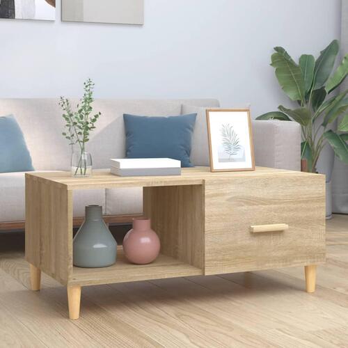 Sofabord 89,5x50x40 cm konstrueret træ sonoma-eg