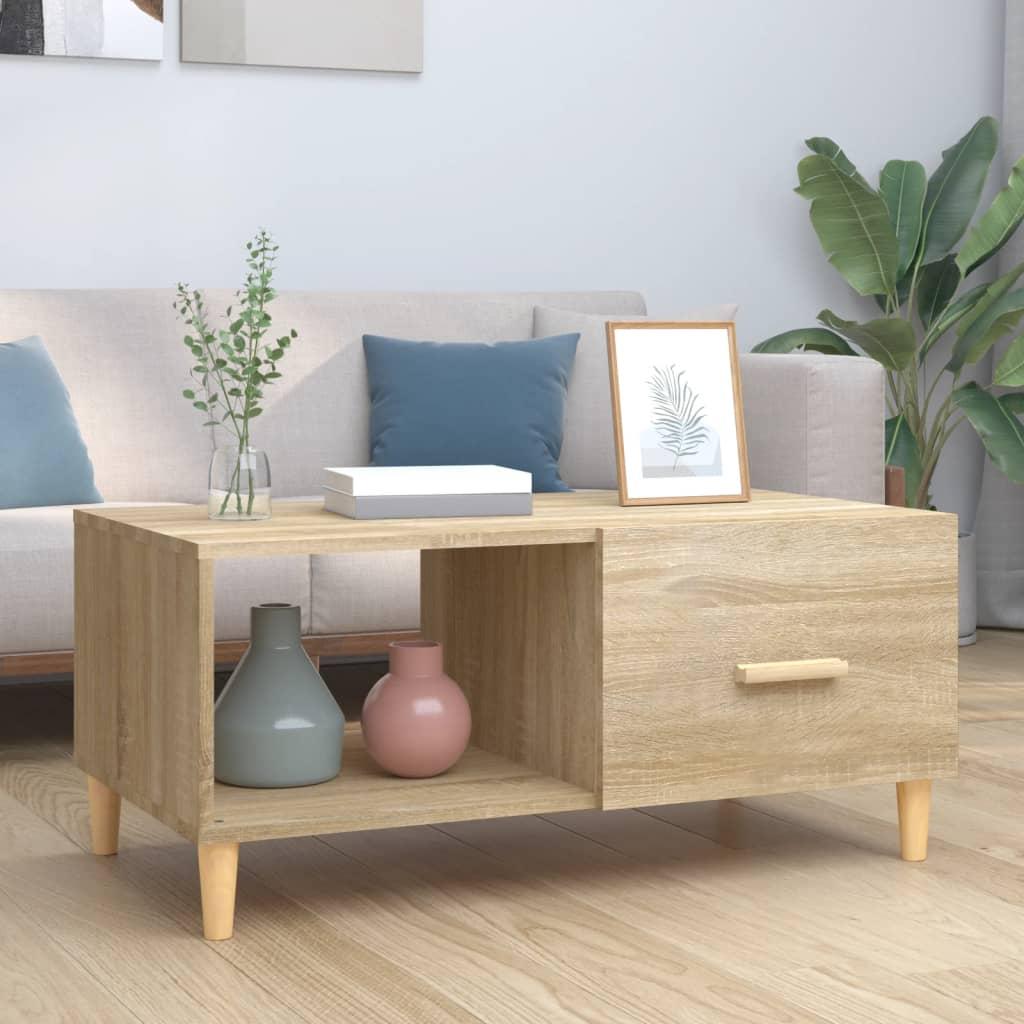 Sofabord 89,5x50x40 cm konstrueret træ sonoma-eg