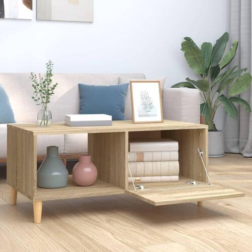 Sofabord 89,5x50x40 cm konstrueret træ sonoma-eg