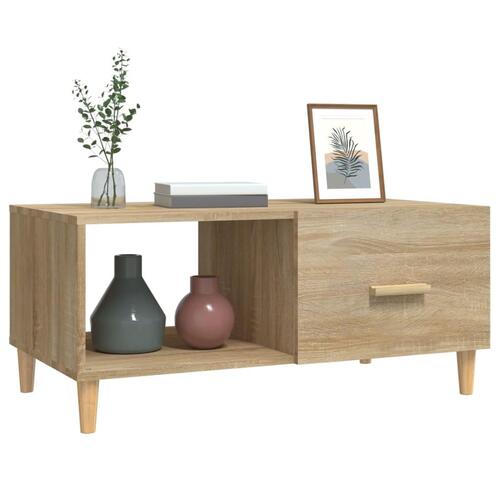 Sofabord 89,5x50x40 cm konstrueret træ sonoma-eg