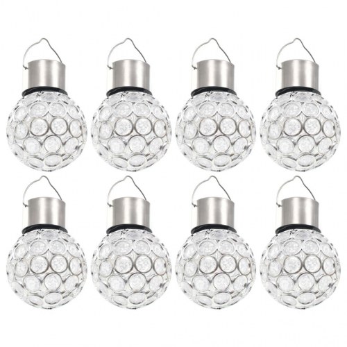 Hængende LED-solcellelamper 8 stk. RGB-farver