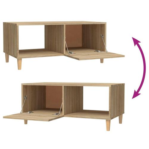 Sofabord 89,5x50x40 cm konstrueret træ sonoma-eg