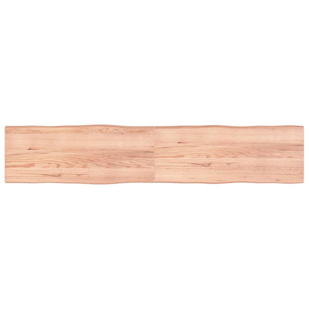 Bordplade 200x40x(2-4) cm naturlig kant behandlet træ lysebrun