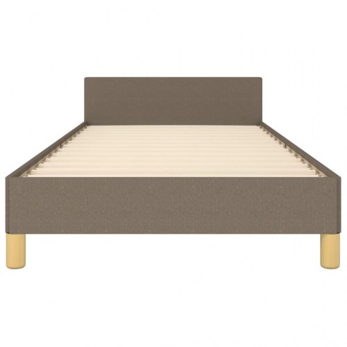 Sengeramme uden madras 90×200 cm - stof gråbrun med justerbar sengegavl