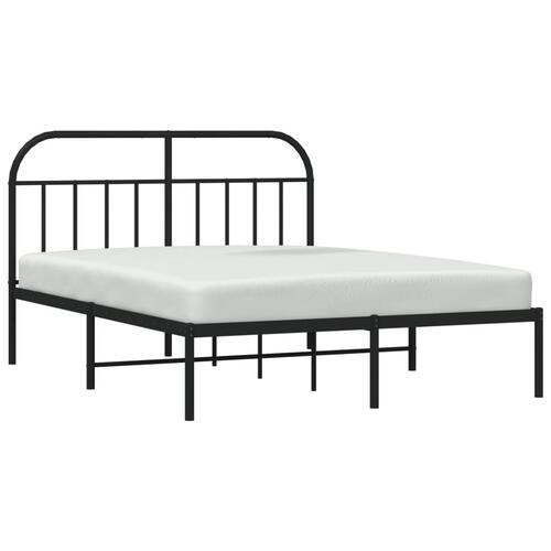 Sengeramme med sengegavl 140x200 cm metal sort