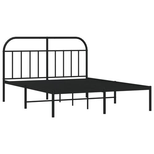 Sengeramme med sengegavl 140x200 cm metal sort