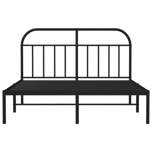 Sengeramme med sengegavl 140x200 cm metal sort