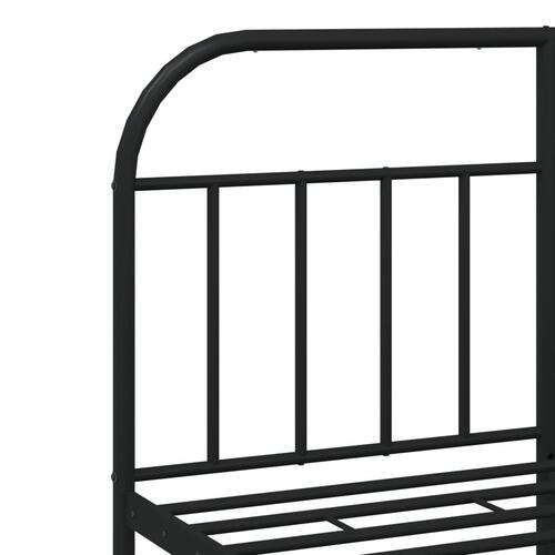 Sengeramme med sengegavl 140x200 cm metal sort