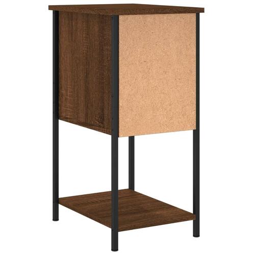 Sengeborde 2 stk. 32x42x70 cm konstrueret træ brunt egetræ