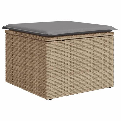 Havesofasæt 11 dele med hynder polyrattan beige