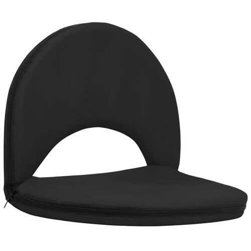 Foldbare strandstole 2 stk. stål og stof sort