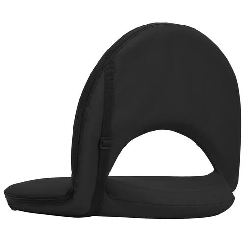 Foldbare strandstole 2 stk. stål og stof sort