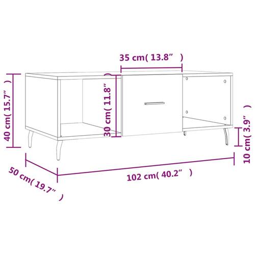 Sofabord 102x50x40 cm konstrueret træ sort