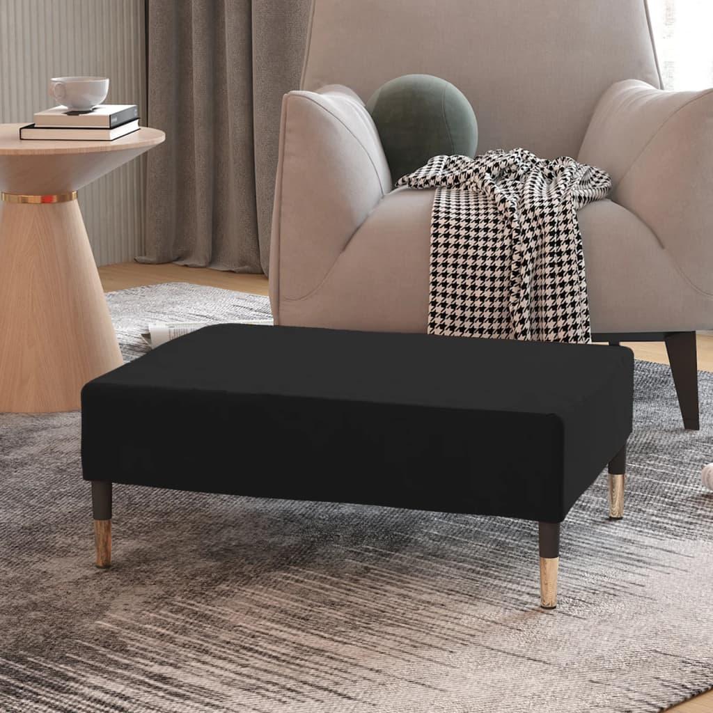 Fodskammel 78x56x32 cm fløjl sort