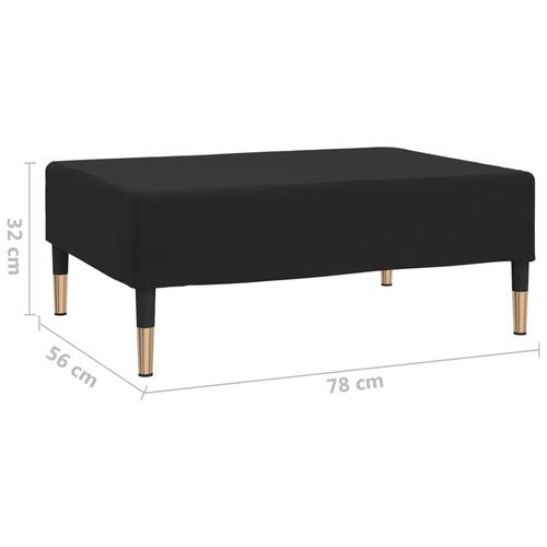 Fodskammel 78x56x32 cm fløjl sort