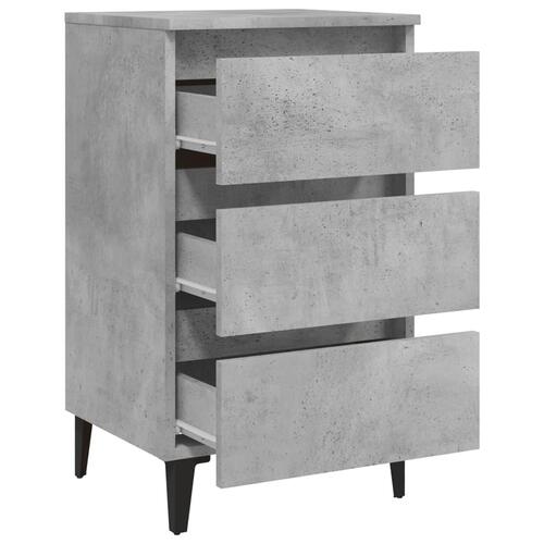 Sengeskab m. metalben 40x35x69 cm betongrå