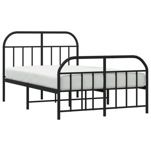 Sengeramme med sengegavl og fodgærde 120x190 cm metal sort