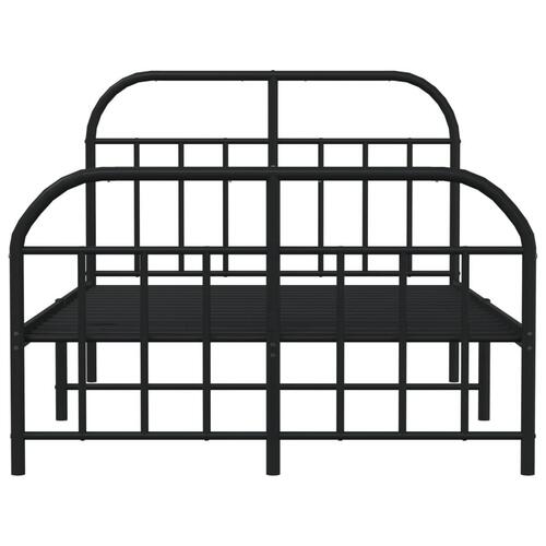 Sengeramme med sengegavl og fodgærde 120x190 cm metal sort