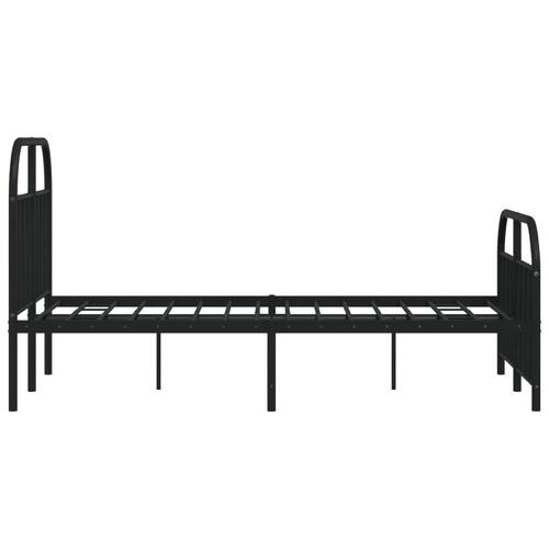 Sengeramme med sengegavl og fodgærde 120x190 cm metal sort