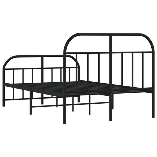 Sengeramme med sengegavl og fodgærde 120x190 cm metal sort