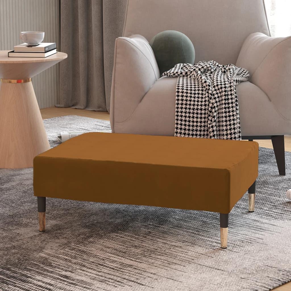 Fodskammel 78x56x32 cm fløjl brun