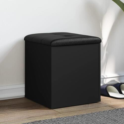 Opbevaringsbænk 42x42x45 cm konstrueret træ sort