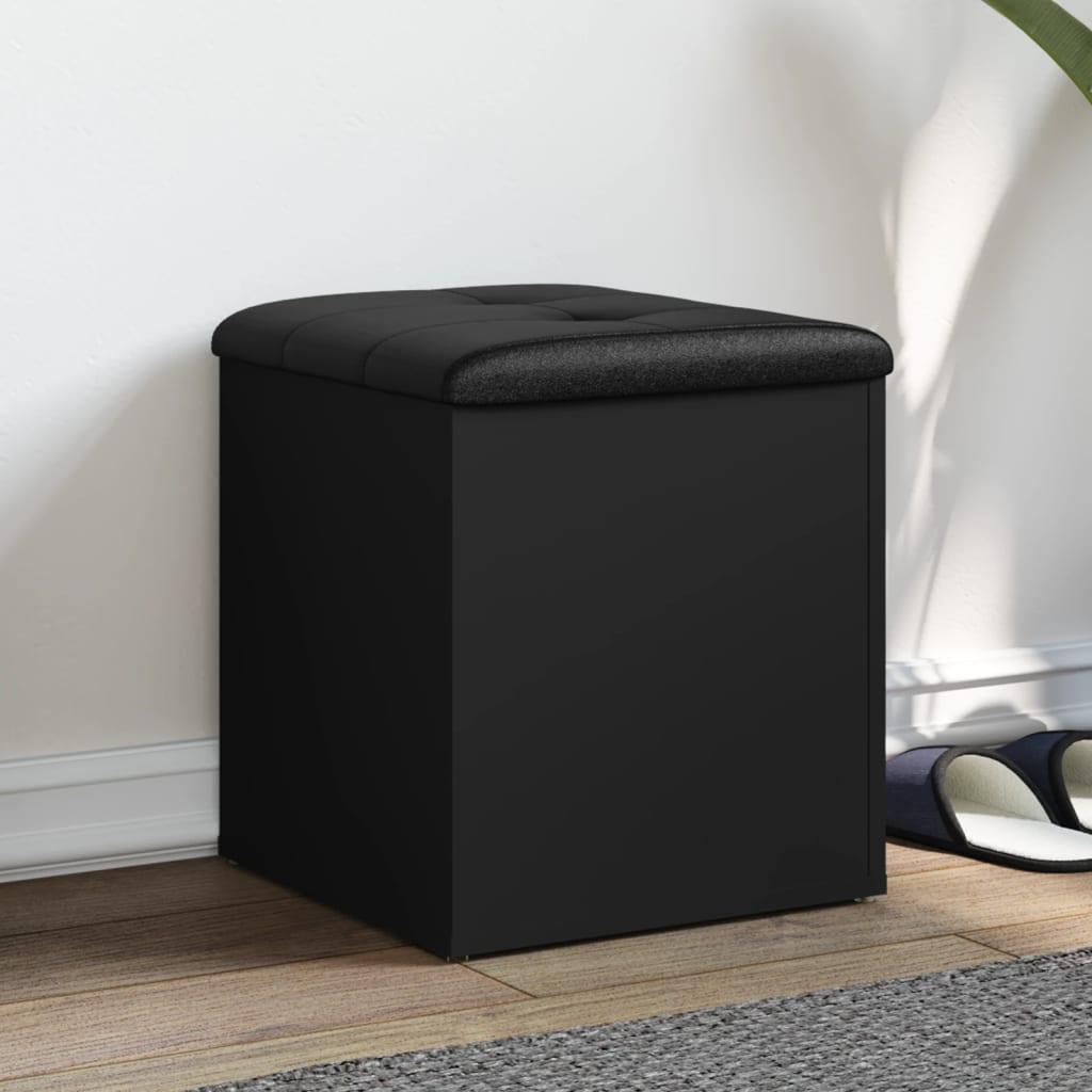 Opbevaringsbænk 42x42x45 cm konstrueret træ sort