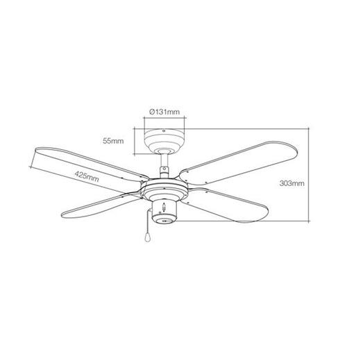 Loftsventilator EDM 33802 Báltico Hvid 50 W ø 102 cm