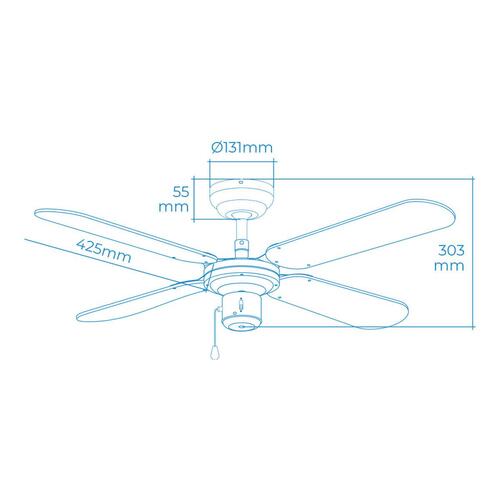 Loftsventilator EDM 33802 Báltico Hvid 50 W ø 102 cm