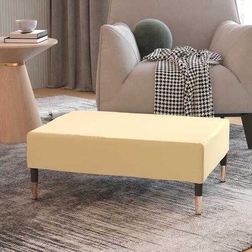 Fodskammel 78x56x32 cm fløjl cremefarvet