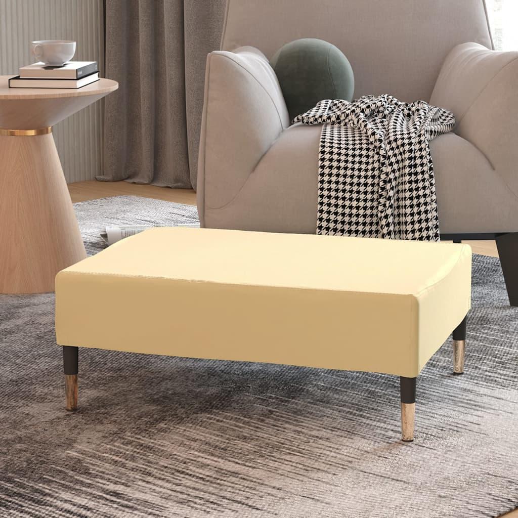Fodskammel 78x56x32 cm fløjl cremefarvet
