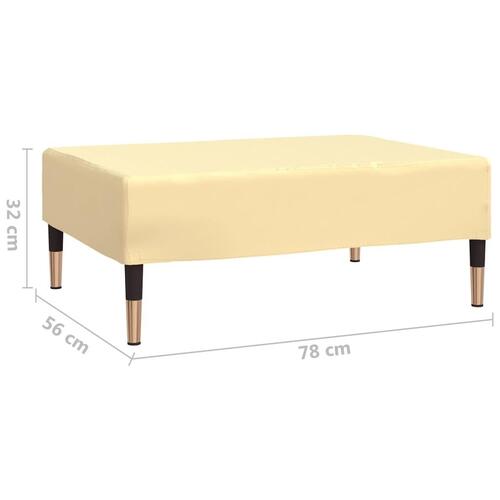 Fodskammel 78x56x32 cm fløjl cremefarvet