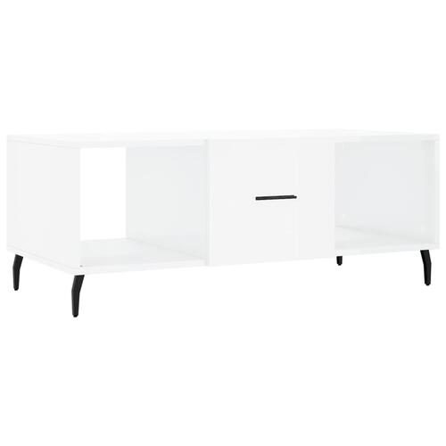 Sofabord 102x50x40 cm konstrueret træ hvid højglans