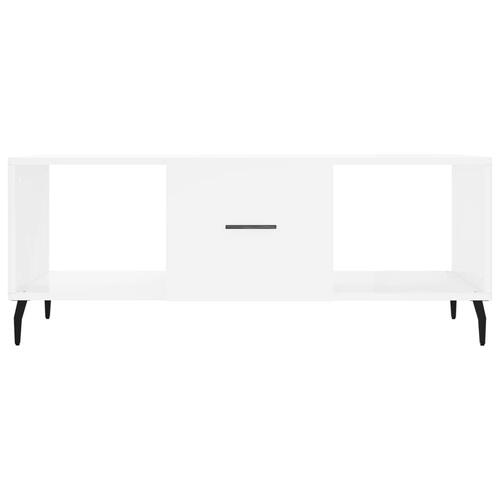 Sofabord 102x50x40 cm konstrueret træ hvid højglans