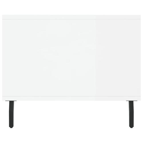Sofabord 102x50x40 cm konstrueret træ hvid højglans