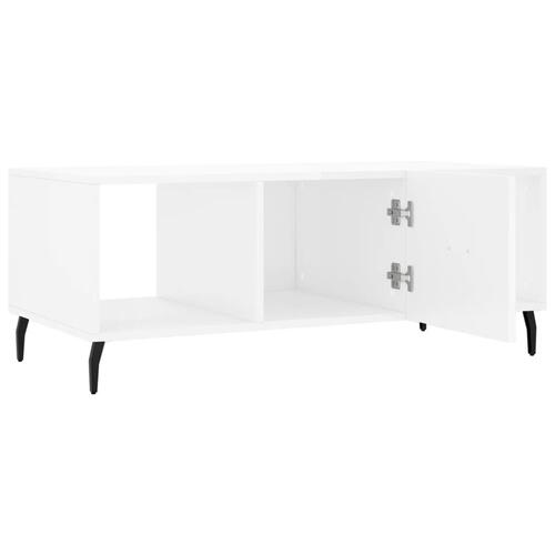 Sofabord 102x50x40 cm konstrueret træ hvid højglans