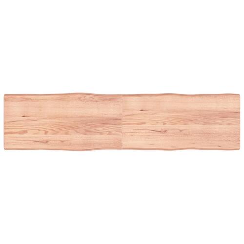 Bordplade 200x50x(2-6) cm naturlig kant behandlet træ lysebrun
