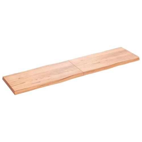 Bordplade 200x50x(2-6) cm naturlig kant behandlet træ lysebrun