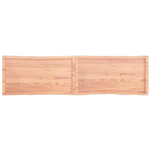 Bordplade 200x50x(2-6) cm naturlig kant behandlet træ lysebrun