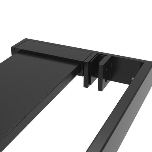 Brusevæg med hylde 100x195 cm sikkerhedsglas og aluminium sort
