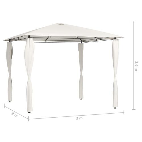Med stolpeovertræk 3x3x2,6 m 160 g/m² cremefarvet