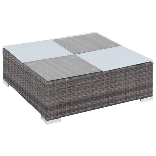 Haveloungesæt 8 dele med hynder polyrattan grå