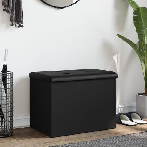 Opbevaringsbænk 62x42x45 cm konstrueret træ sort