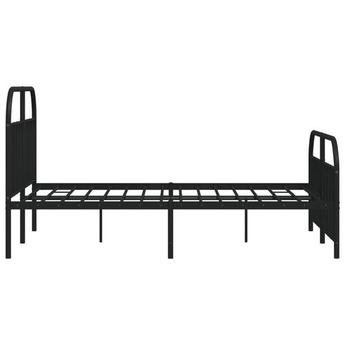 Sengeramme med sengegavl og fodgærde 140x190 cm metal sort