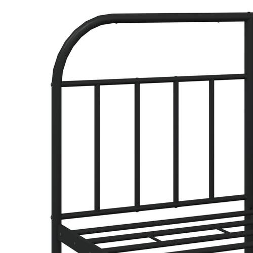 Sengeramme med sengegavl og fodgærde 140x190 cm metal sort