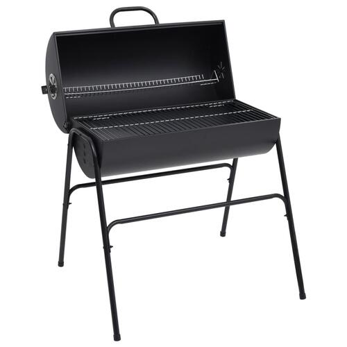 Tøndegrill med 2 grillriste 80x95x90 cm stål sort